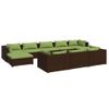 Set Muebles De Jardín 10 Pzas Y Cojines Ratán Sintético Marrón