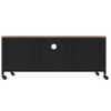 Mueble Tv Hierro Y Madera Maciza De Abeto Negro 110x30x43 Cm