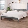 Estructura De Cama De Madera Maciza De Pino Gris 140x190 Cm