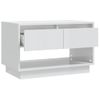 Mueble Para Tv Madera Contrachapada Blanco Brillo 70x41x44 Cm