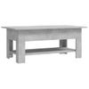 Mesa De Centro Madera De Ingeniería Gris Hormigón 102x55x42 Cm