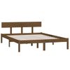 Estructura De Cama Madera Maciza Pino Marrón Miel 140x190 Cm