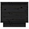 Mesita De Noche Madera Maciza De Pino Negro 35x34x32 Cm