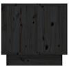 Mesita De Noche Madera Maciza De Pino Negro 35x34x32 Cm