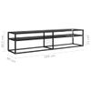 Mueble Para Tv Vidrio Templado Negro 180x40x40,5 Cm