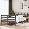 Estructura De Cama De Madera Maciza Doble 4ft6 135x190 Cm Gris