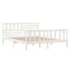 Estructura De Cama Madera Maciza Blanca 120x200 Cm