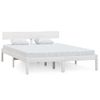 Estructura Cama Madera Pino Pequeña Individual Blanca 120x190cm