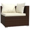 Set Muebles De Jardín 6 Pzas Y Cojines Ratán Sintético Marrón