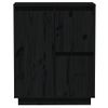 Aparador De Madera Maciza De Pino Negro 60x34x75 Cm