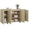 Aparador De Madera Contrachapada Roble Sonoma 135x41x75 Cm Beige