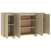 Aparador De Madera Contrachapada Roble Sonoma 135x41x75 Cm Beige