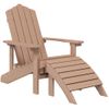 Silla De Jardín Adirondack Con Reposapiés Hdpe Marrón