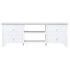 Mueble Para Tv Madera Maciza De Paulownia Blanco 108x30x40 Cm