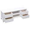 Mueble Para Tv Madera Maciza De Paulownia Blanco 108x30x40 Cm