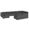 Set De Muebles De Jardín 9 Pzas Y Cojines Ratán Sintético Gris