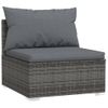 Set Muebles De Jardín 4 Piezas Y Cojines Ratán Sintético Gris