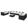 Set De Muebles De Jardín 9 Pzas Y Cojines Ratán Sintético Negro