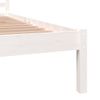 Estructura De Cama Madera Maciza De Pino Blanco 90x190 Cm