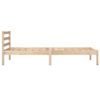 Estructura De Cama Madera Maciza De Pino 75x190 Cm Marrón