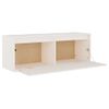 Armario De Pared De Madera Maciza De Pino Blanco 100x30x35 Cm