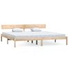 Estructura De Cama Madera Maciza De Pino 200x200 Cm Marrón