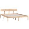 Estructura De Cama De Madera Maciza De Pino 140x190 Cm Marrón