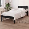 Estructura De Cama Madera Pino Pequeña Individual 75x190 Cm Negro