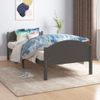 Estructura De Cama Madera Maciza De Pino Gris Oscuro 90x200 Cm