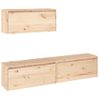 Muebles Para Tv 3 Piezas Madera Maciza De Pino