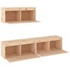 Muebles Para Tv 3 Piezas Madera Maciza De Pino