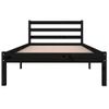 Sofá Cama Madera Maciza De Pino Negro 90x200 Cm