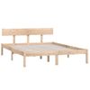 Estructura De Cama Madera Maciza De Pino King 150x200 Cm Marrón