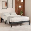 Estructura De Cama Madera Maciza Gris Doble 135x190 Cm