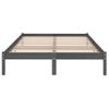 Estructura De Cama Madera Maciza Gris Doble 135x190 Cm