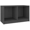 Mueble De Tv De Madera Maciza De Pino Gris 70x33x42 Cm