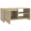 Mesa De Centro Madera Contrachapada Roble Sonoma 102x50x45 Cm Marrón