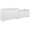 Mueble De Tv Madera Contrachapada Blanco Brillo 146,5x35x50 Cm