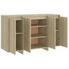 Aparador De Madera Contrachapada Roble Sonoma 120x41x75 Cm Beige