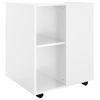 Armario Ruedas Madera Contrachapada Blanco Brillante 60x53x72cm