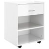 Armario Ruedas Madera Contrachapada Blanco Brillante 46x36x59cm