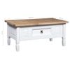 Mesa De Centro Corona Range Pino Mexicano Blanco 100x55x45 Cm