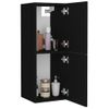 Armario De Baño Madera Contrachapada Negro 30x30x80 Cm