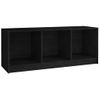 Mueble De Tv Madera Maciza De Pino Negro 104x33x41 Cm