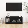 Mueble De Tv Madera Maciza De Pino Negro 104x33x41 Cm