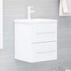 Mueble Con Lavabo Madera Contrachapada Blanco Brillante