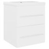 Mueble Con Lavabo Madera Contrachapada Blanco Brillante