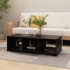 Mesa De Centro Madera Maciza De Pino Negro 110x50x34 Cm