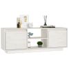 Mueble De Tv Madera Maciza De Pino Blanco 110x30x40 Cm