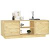 Mueble De Tv Madera Maciza De Pino 110x30x40 Cm Marrón